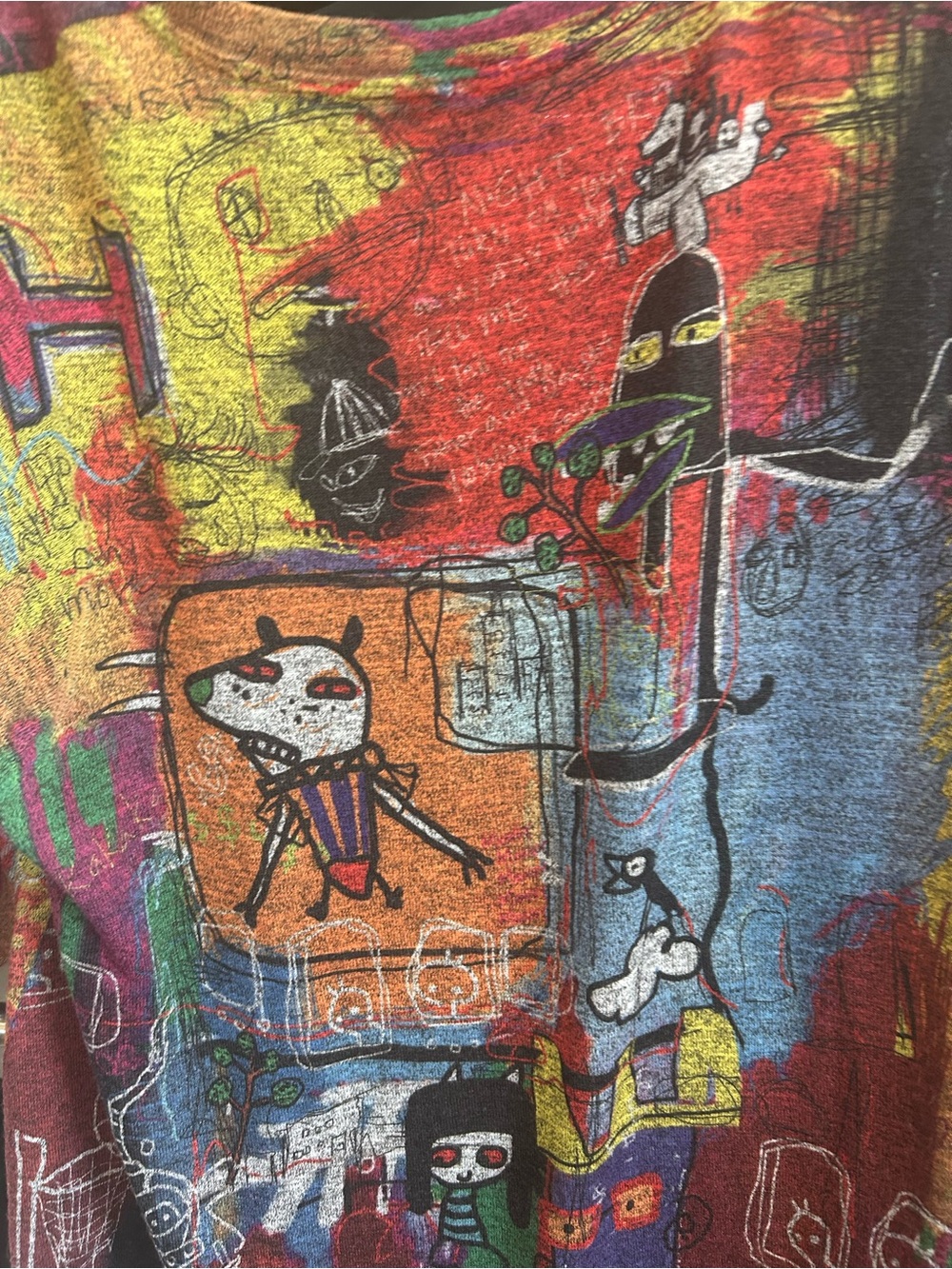 Inoah abstract art Women's Tunic Blouse size S made in USA GUC - Picture 4 of 5